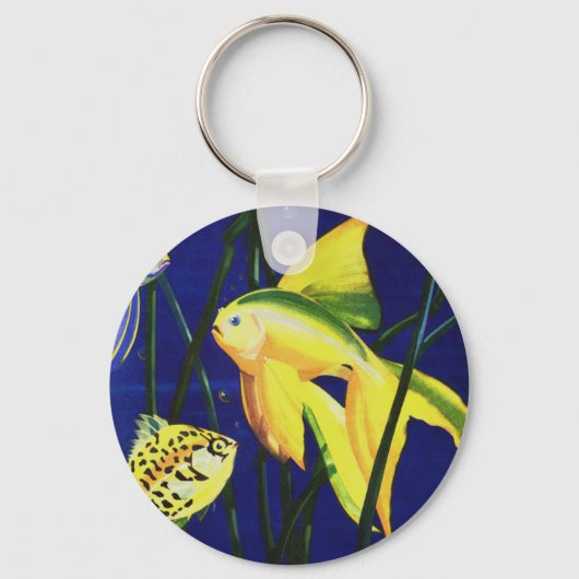  zeevissen, Fancy goudvis in de tank Sleutelhanger (Voorkant)