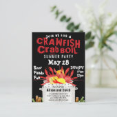 Zeevisserij Crawfish Boil Summer Party Uitnodiging (Staand voorkant)