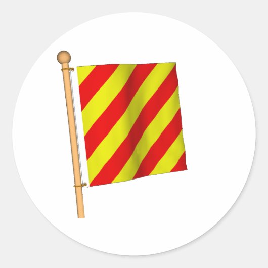 Zeevlag 'Y' Ronde Sticker (Voorkant)