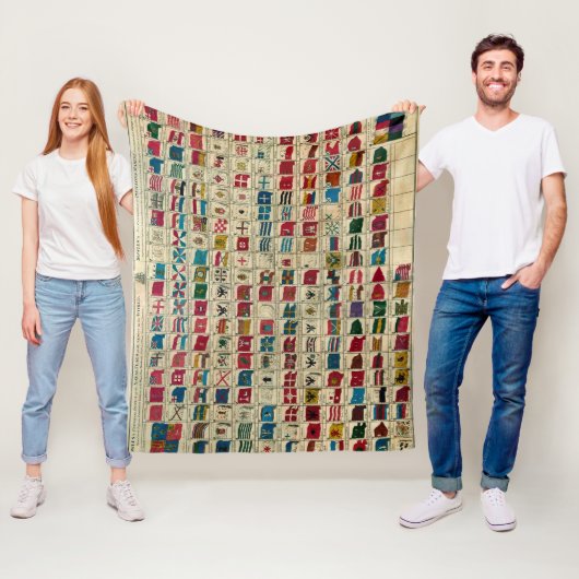  zeevlaggen van de Wereld Illustratie Fleece Deken (In situ)