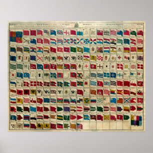 zeevlaggen van de Wereld Illustratie Poster