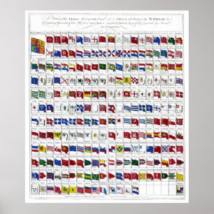 Zeevlaggen van de wereld vanaf 1794 poster