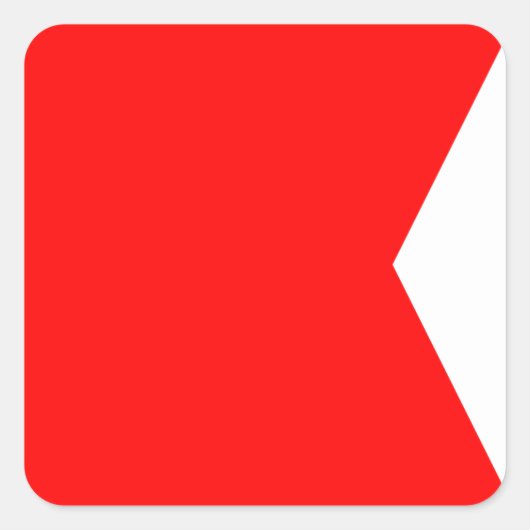 Zeevlagsignaal letter B (BRAVO) Vierkante Sticker (Voorkant)