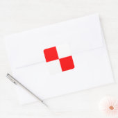 Zeevlagsignaal letter U (uniform) Vierkante Sticker (Envelop)