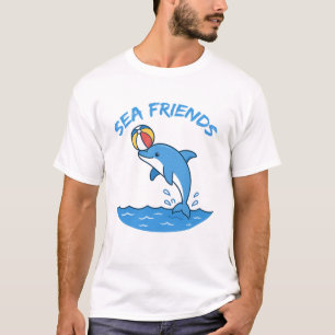 Zeevrienden - Schattige dolfijn met strandbal Oc T-shirt