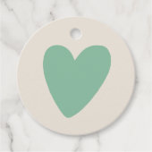 Zeevrucht Mint Groen Beige Hart Voor Label Rond (Voorkant)