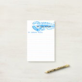 Zeevruchten blauw  hummer potten post-it® notes (Op bureau)