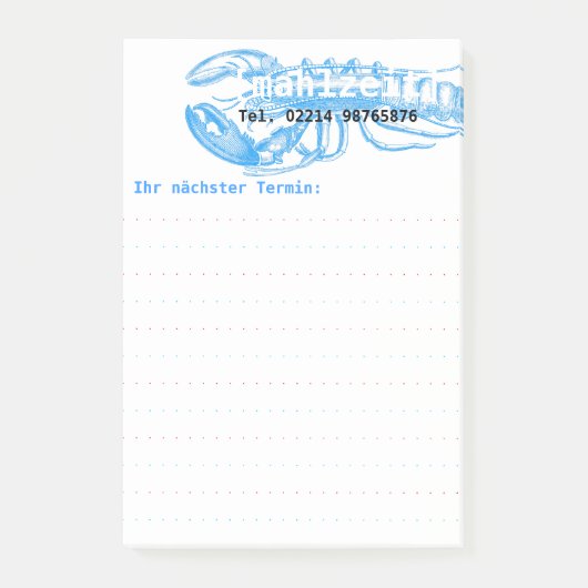 Zeevruchten blauw  hummer potten post-it® notes (Voorkant)