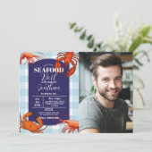 Zeevruchten Boil Verjaardagsfeestje Krabgarnalen F Kaart (Staand voorkant)