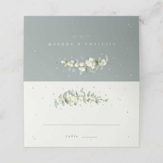 Zeevruchten Groen/Cream Snowberry+Eucalyptus Bruil (Buitenkant ongevouwen)