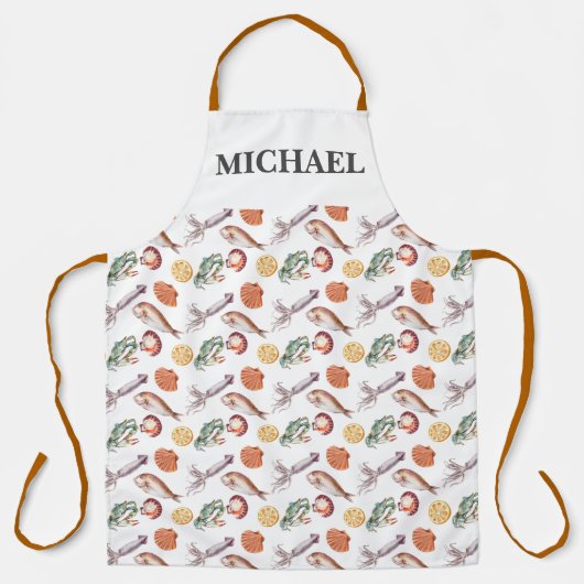 Zeevruchten Schaaldieren Krab Chef Monogram Schort (Voorkant)