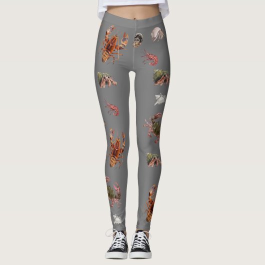 Zeevruchten Schaaldieren Lobster Crab Pattern Leggings (Voorkant)