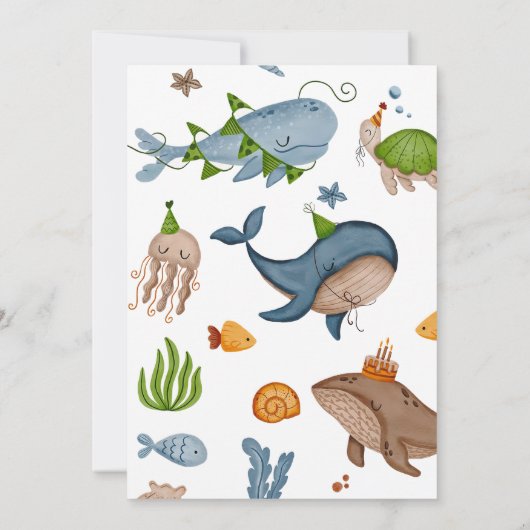Zeewalvis Verjaardag Tijd Capsule Berichtkaart Kaart (Achterkant)