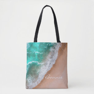 Zeewater op zee en tropische zomer draagtas