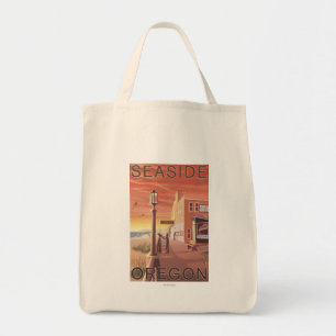 Zeewater, Uitzicht van OregonAquarium Tote Bag