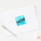 Zeewaterkwaliteit Roze blauwe walvishaai Vierkante Sticker (Envelop)