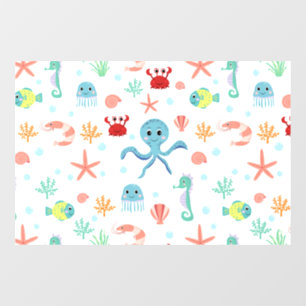 Zeewereld patroon raamsticker