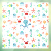 Zeewereld patroon raamsticker (Vel 3)
