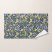 zeewier bloemmotief blauwe achtergrond bad handdoek (Handdoek)