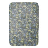 zeewier bloemmotief blauwe achtergrond badmat (Voorkant Verticaal)