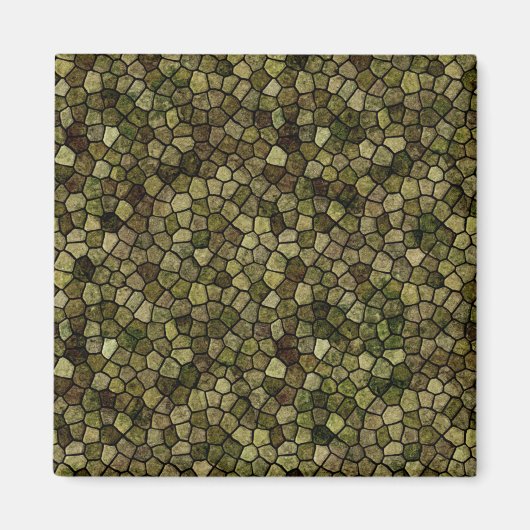 Zeewier en Juniper geplukte patchwork Terrazo Magneet (Voorkant)