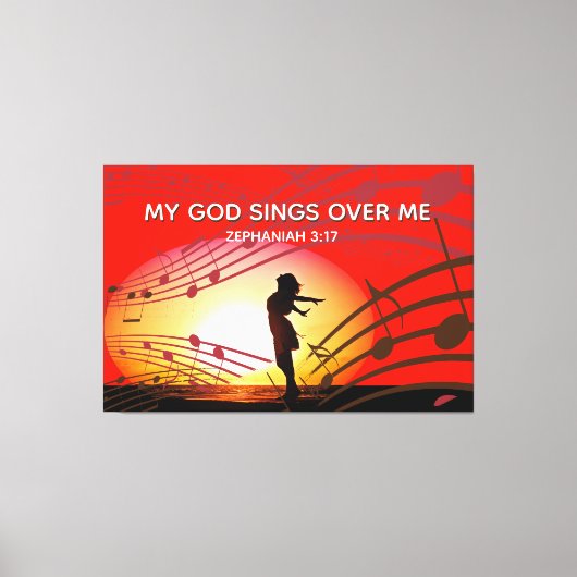 Zefanja 3:17 | MIJN GOD ZINGT OVER MIJ | CHRISTELI Canvas Afdruk (Voorkant)
