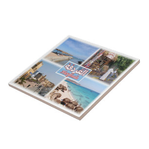 zEG058 HURGHADA, Mozaïek, Egypte, Afrika, Tegeltje