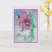 Zeg bedankt met een waterverf Foxglove en Bee Kaart (Gele Bloem)