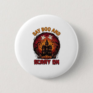 Zeg Boe Boospookhuis spoken Griezels Pompoenen Hal Ronde Button 5,7 Cm