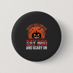 Zeg Boe Halloween Pompoen Ontwerp_1 Ronde Button 5,7 Cm