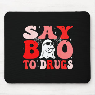 Zeg Boe tegen Drugs Grappige Halloween Rode Lint W Muismat