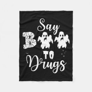 Zeg Boe tegen drugs leuk Red Ribbon Week-bewustzij Fleece Deken
