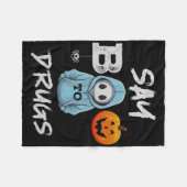 Zeg Boo tegen drugs Funny Halloween Red Week A Fleece Deken (Voorkant (Horizontaal))