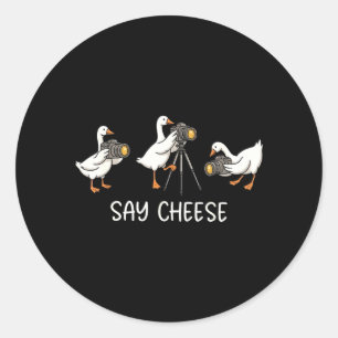 Zeg Cheese Dwaze Gans Fotograaf Aan het fotografer Ronde Sticker