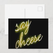 Zeg Cheese Neon Lights Briefkaart (Voorkant / Achterkant)