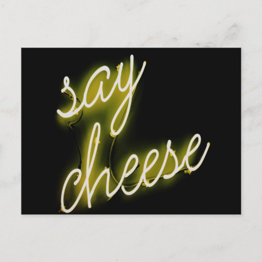 Zeg Cheese Neon Lights Briefkaart (Voorkant)