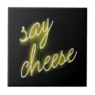 Zeg Cheese Neon Lights Tegeltje