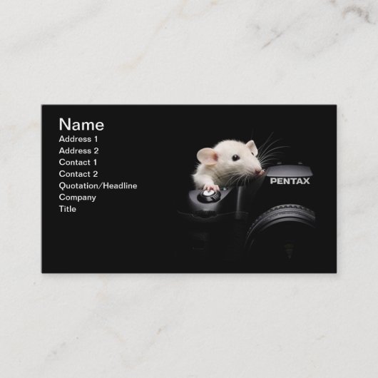 Zeg Cheese! Visitekaartje (Voorkant)