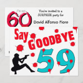 Zeg dag tegen 59 een 60e verjaardag viering kaart (Voorkant / Achterkant)