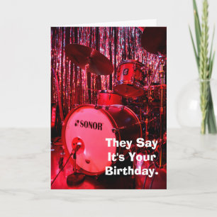Zeg dat het je Birthday Drummer-kaart is Kaart