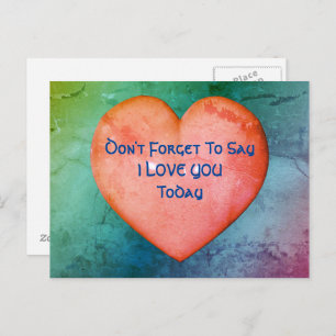 Zeg dat ik hou van je roze hart Briefkaart