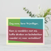 Zeg eens, lieve Vrijwilliger Bedankkaart (Staand voorkant)