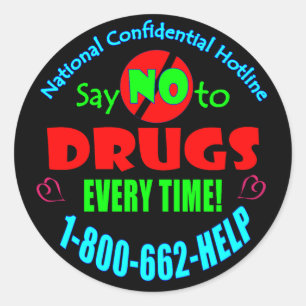 Zeg elke keer nee tegen drugs! ronde sticker
