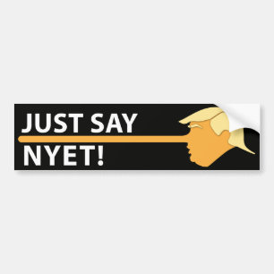 Zeg enkel Nyet (op zwart) Bumpersticker