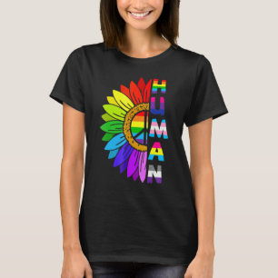 Zeg Gay Alle Dag Trots Transgender Regenboog Bloem T-shirt