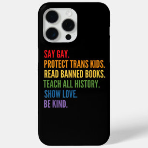 Zeg Gay Bescherm Trans Kinder Lees Verboden Boeken iPhone 15 Pro Max Hoesje