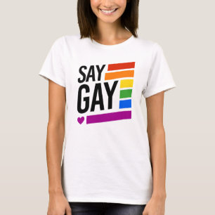 Zeg Gay - Regenboog Bars T-shirt