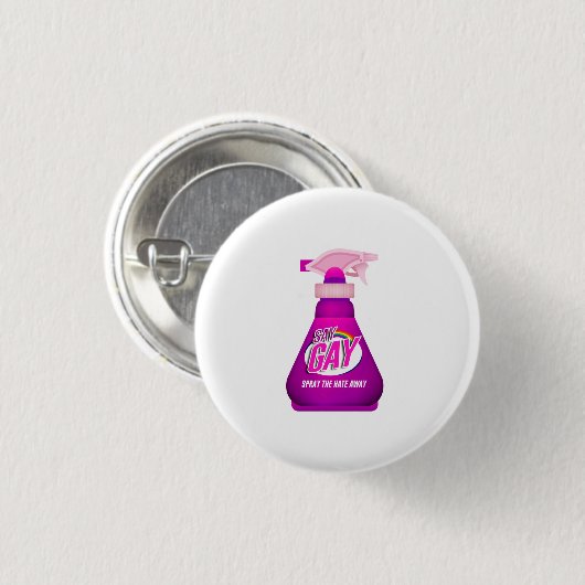 Zeg Gay Spray Ronde Button 3,2 Cm (Voorkant /achterkant)