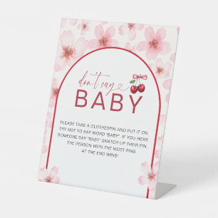 Zeg geen Baby Baby shower Cherry Blossom Game Reclamebord Met Voetstuk