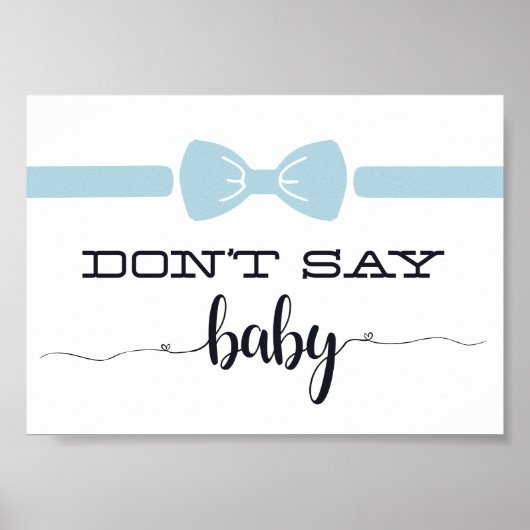 "Zeg geen Baby" Baby shower spelcode Poster (Voorkant)